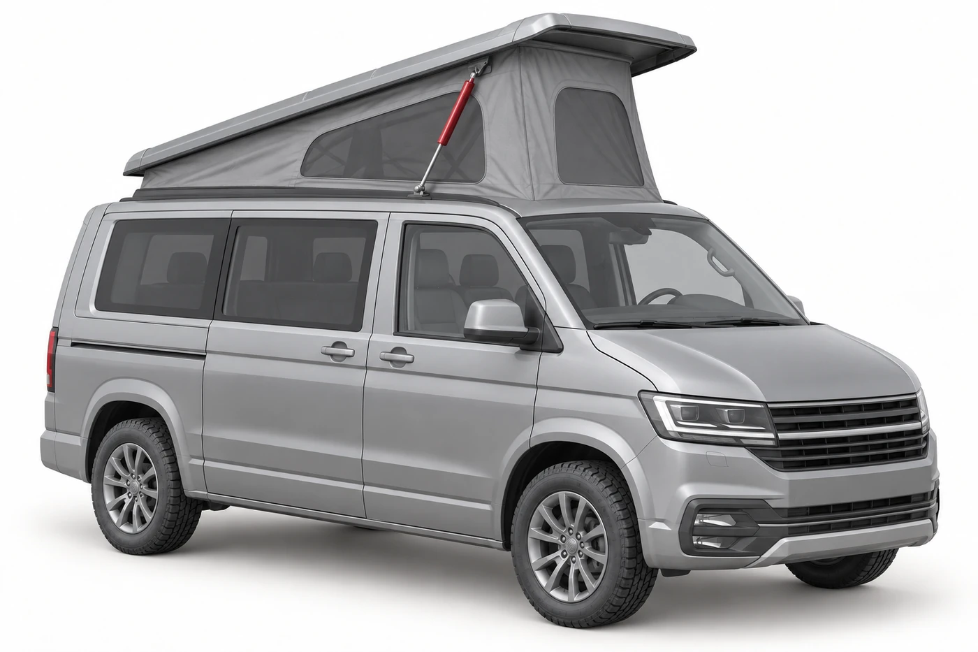 Concepto de techo elevable de camper — Del marco fijo del techo a la estructura elevable del techo.
