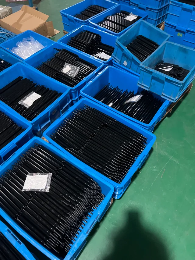 Gas spring batches separated into handling bins