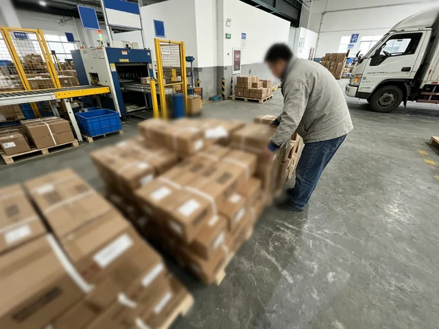 Cartons being prepared for dispatch
