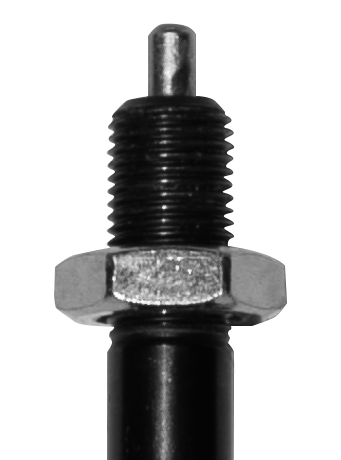 Original photograph detail: release pin, thread and nut