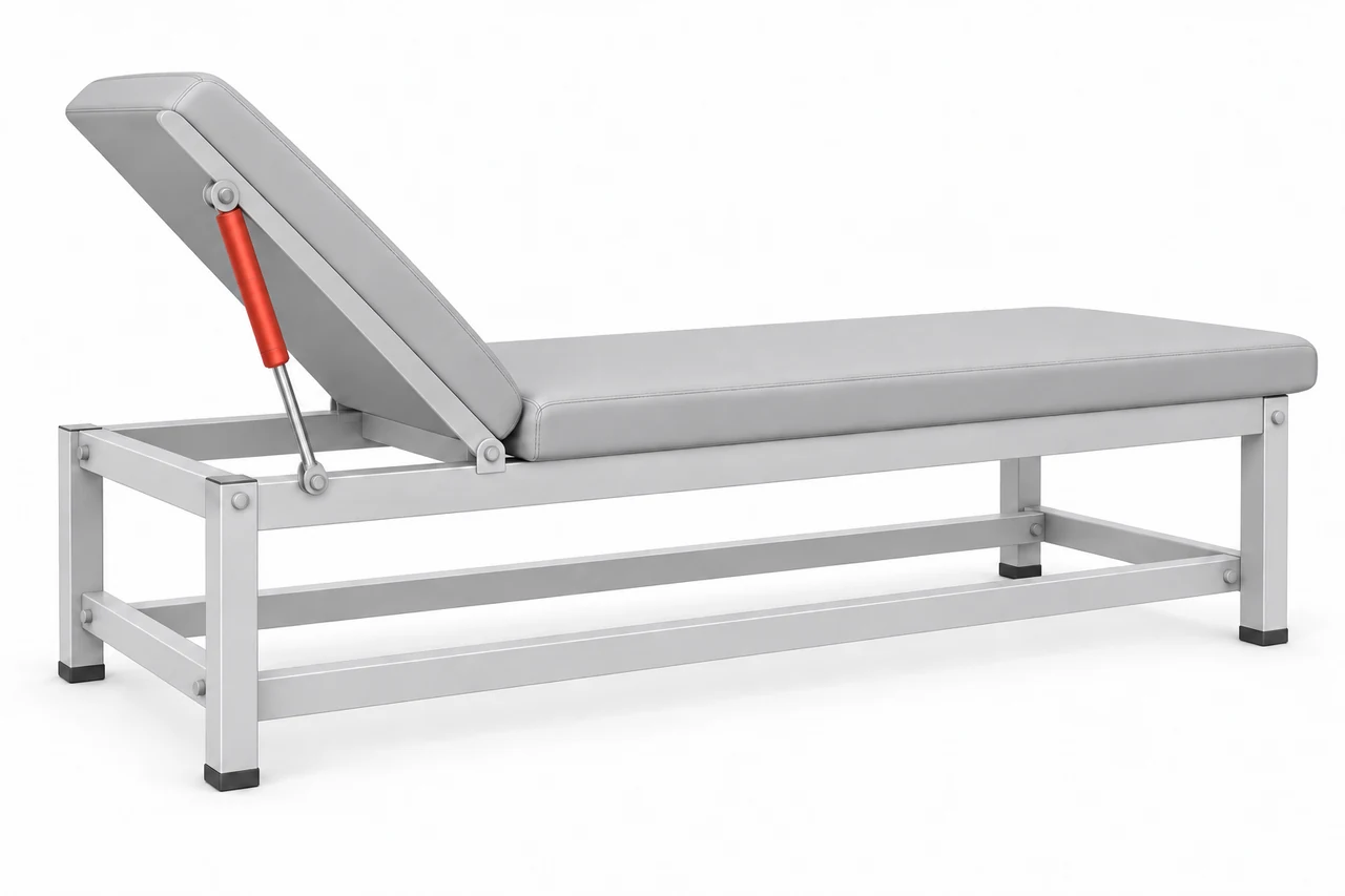 Medical & Rehabilitation Equipment — grey application model with gas spring locations highlighted in red