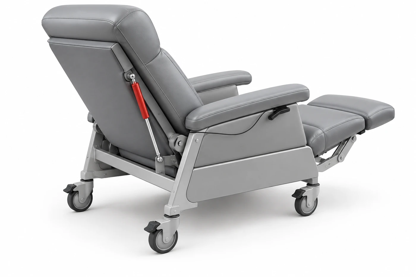 Concepto de ajuste de asiento de rehabilitación — Del bastidor fijo del asiento al mecanismo articulado de ajuste postural controlado.