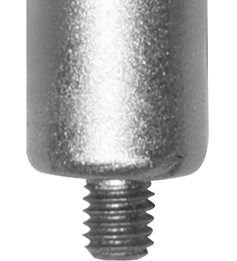 Silver-finish body-end detail