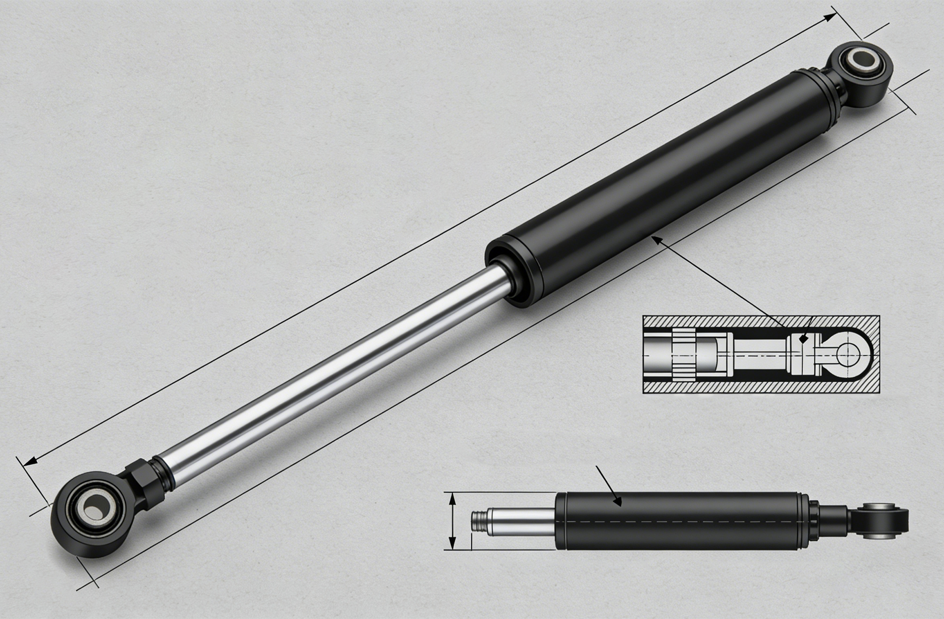 Standard Gas Spring - Automotive, Industrial, Medical, Furniture Applications